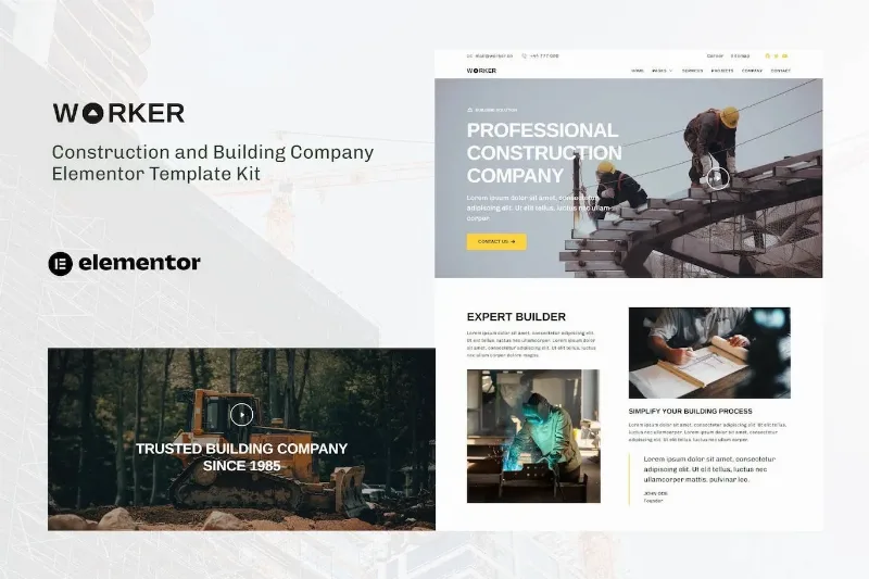 Worker – Construction & Building Company Elementor Template