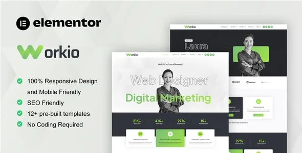 Workio Digital Service and Creative Portfolio Elementor Kit