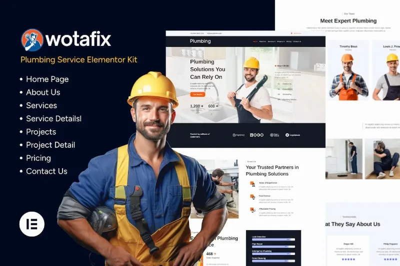 Wotafix – Plumbing Service Elementor Template