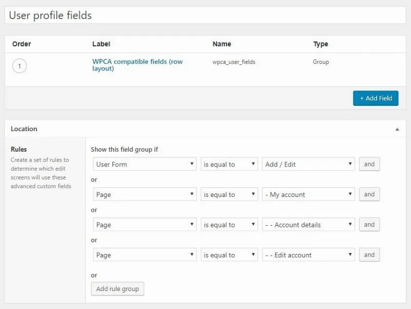 WP Customer Area - ACF Integration
