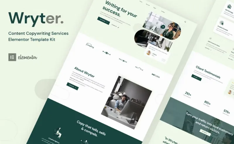 Wryter – Content Copywriting Services Elementor Template
