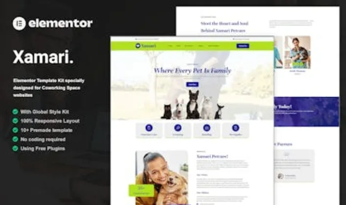 Xamari – Pet Care Services Elementor Template