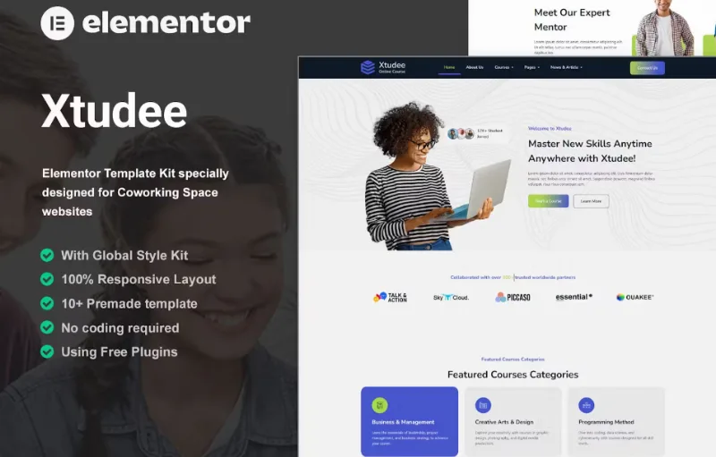 Xtudee – Online Course Elementor Template
