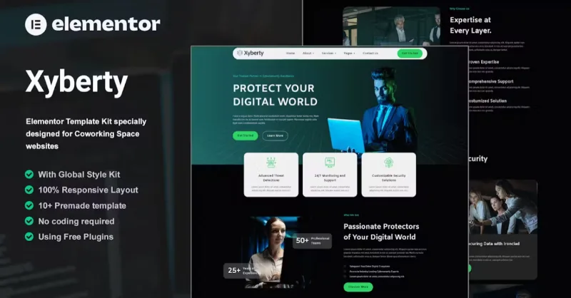 Xyberty – Cyber Security Elementor Template