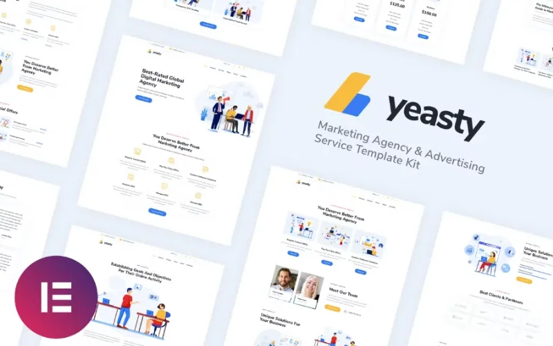 Yeasty | Marketing Agency & Advertising Service Elementor Template