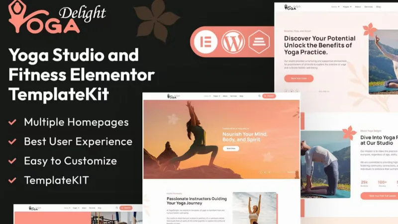 Yoga Delight – Yoga Studio & Fitness Elementor Template