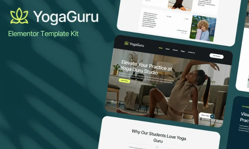 YogaGuru – Yoga Teacher & Studio Elementor Template