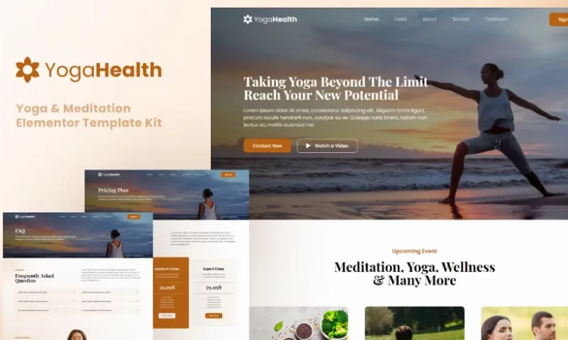 YogaHealth – Yoga & Meditation Elementor Template