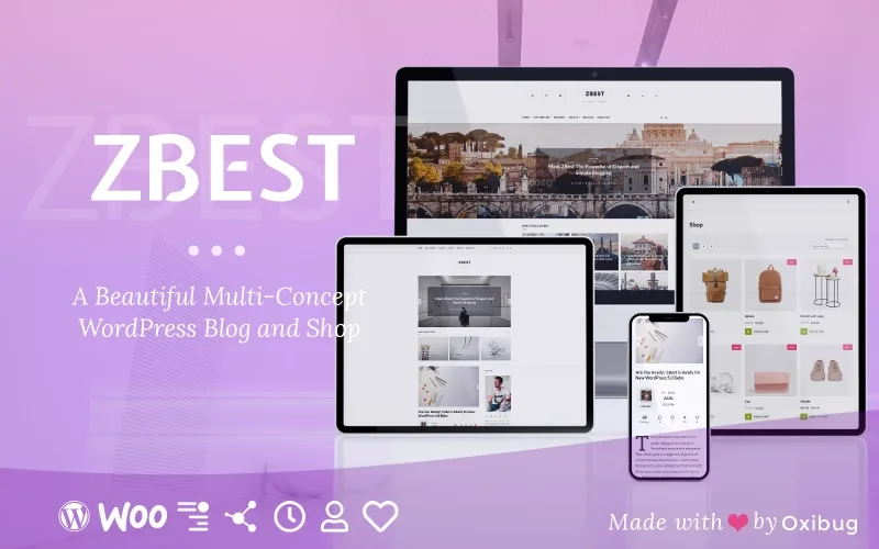 ZBest – Multi-Concept WordPress Blog Theme and Shop for Writers and Bloggers WordPress Theme