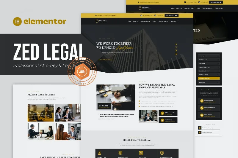 Zed Legal – Professional Attorney & Law Firm Elementor Template