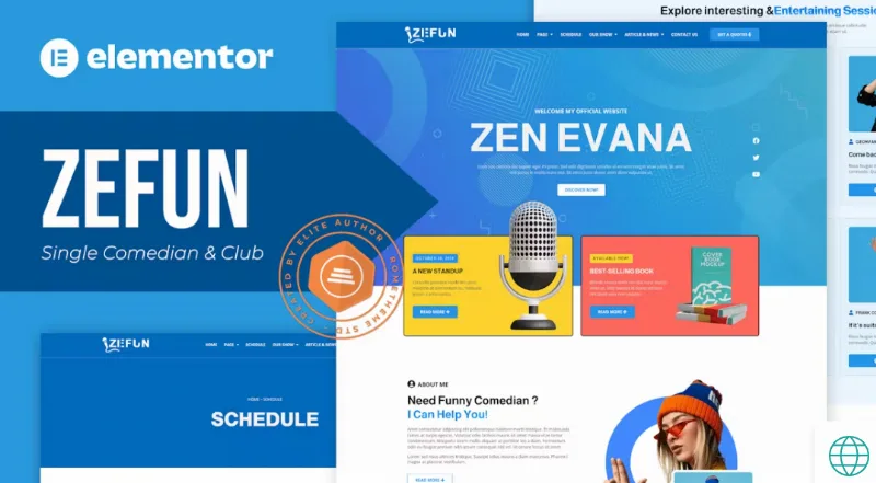 Zefun – Comedian & Entertainer Elementor Template