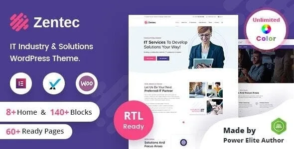 Zentec – IT Solutions Company WordPress Theme + RTL