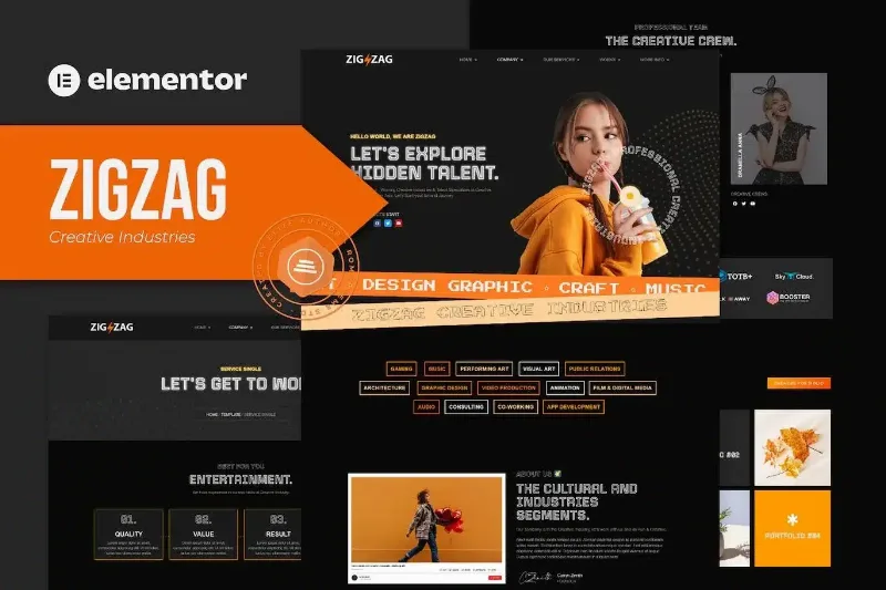 Zigzag – Creative Industries Elementor Template Kit