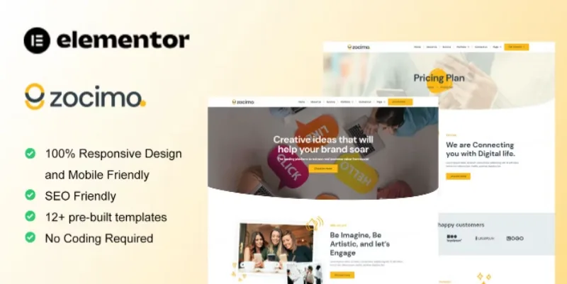 Zocimo – Social Media Marketing Agency Elementor Template