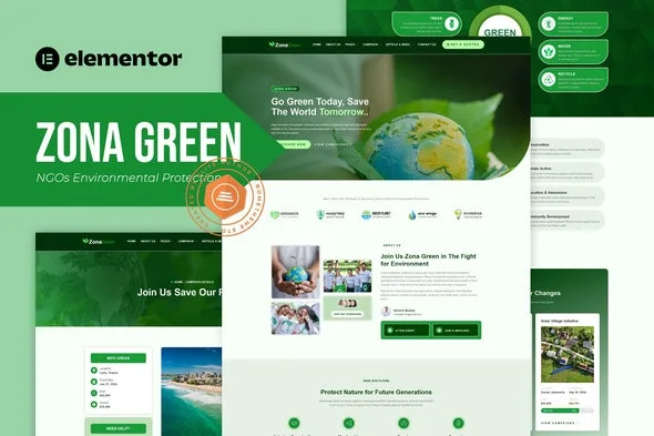 Zona Green – NGOs Environmental Protection Elementor Template