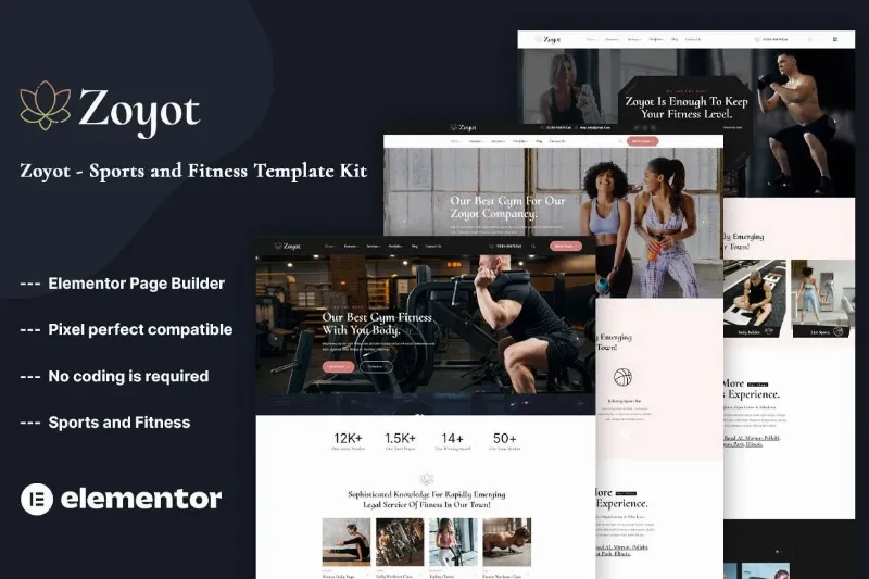 Zoyot – Sports & Fitness Elementor Template