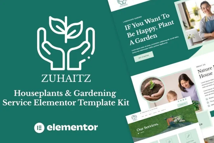 Zuhaitz – Houseplants & Gardening Service Elementor Template