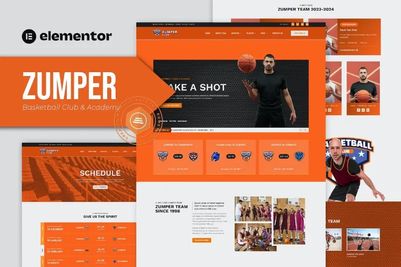 Zumper – Basketball Club & Academy Elementor Template