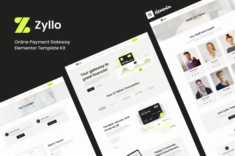 Zyllo – Online Payment Gateway Elementor Template